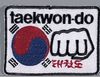 Stickabzeichen Fahne, Faust mit Schrift Accessoires Sticker Aufnäher Stickabzeichen Taekwondo TKD