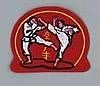 Stickabzeichen Karate rot Accessoires Sticker Aufnäher Stickabzeichen Karate