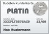 Kundenkarte Platin 20% Rabatt Kundenkarten Rabattkarte Rabattsystem Rabatte Card Gold Silber Bronze Platin Silver Kundenkarte