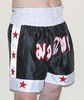 Boxershorts schwarz-weiß-rot Muay Thai Anzuege Muay+Thai anzug hose short thaihose thaishort Kleidung Bekleidung