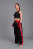 Satinhose, schwarz-rot Anzuege Kickboxing Freestyle Hosen Kickboxen satin Einzelhose Einzelhosen Kleidung Bekleidung kampfsport
