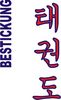 Stickmotiv Taekwondo, koreanisch Bestickung  Bestickungsservice Textilbestickung Stickservice Individuelle motivbestickung Kampfsport Stickdesign Stickmotiv Taekwondo Tae Kwon Do Hapkido Hap Ki Do koreanische Schriftzeichen Kampfsportgürtel Gürtel Gürtelbestickung Anzugbestickung