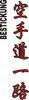 Stickmotiv Karate-Do ichiro (Karate-Do ein Weg), japanische Schriftzeichen Guertel Bestickung anzug gürtel gürtelbestickung Bestickungsservice Stickservice  Individuelle Anzugbestickung Anzugsbestickung motivbestickung karate Obi Kampfsportgürtel japanische Schriftzeichen Budogürtel