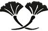 Stickmotiv Gingko Blätter / Gingko Leaves, Crest - EMB-NZ541 Bestickung Bestickungsservice Textilbestickung Stickservice Individuelle motivbestickung Stickdesign Stickmotiv Divers Japan japanisch  Wappen
