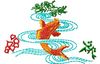 Stickmotiv Goldfisch / Goldfish (Koi) - EMB-15059 Bestickung Bestickungsservice Textilbestickung Stickservice Individuelle motivbestickung Stickdesign Stickmotiv Tier Tiere Fisch Fische