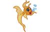 Stickmotiv Goldfisch / Goldfish Goldy - EMB-FM520 Bestickung Bestickungsservice Textilbestickung Stickservice Individuelle motivbestickung Stickdesign Stickmotiv Tier Tiere Fisch Fische