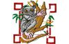 Stickmotiv Halbaffe / Philippine Tarsier - EMB-WM994 Bestickung Bestickungsservice Textilbestickung Stickservice Individuelle motivbestickung Stickdesign Stickmotiv Divers Tiere Tier Wildtiere Affe Affen