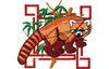 Stickmotiv Roter Panda / Red Panda - EMB-WM990 Bestickung Bestickungsservice Textilbestickung Stickservice Individuelle motivbestickung Stickdesign Stickmotiv Divers Wildtiere Bär Panda Bären Baer Baeren