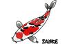 Stickmotiv Fisch Sanke (Koi) - EMB-15204 Bestickung Bestickungsservice Textilbestickung Stickservice Individuelle motivbestickung Stickdesign Stickmotiv Tier Tiere Fisch Fische