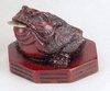 Glücksfrosch mit chinesischer Münze Accessoires Budo-Flair Geschenk Kunststein chinesische+figuren Divers Statue Statuette
