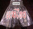 KWON Thai-Box-Hose schwarz mit Schriftzug