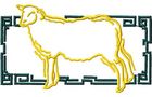 Budoten Stickmotiv Jahr des Schafs / Year of the Sheep EMB-NW941, chinesische / japanische Tierkreiszeichen