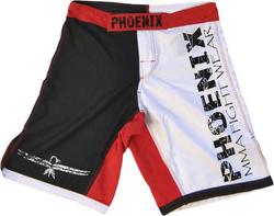 Stretch-Shorts für MMA in schwarz-weiß-rot