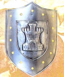 Heraldisches Kampfschild mit Turm