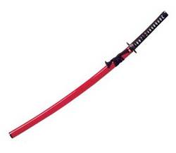 Iaido-Schwert stumpfe klinge mit roter Scheide