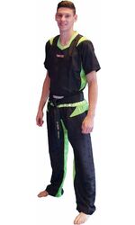 Kickboxuniform TopTen PQ-Mesh Neon, schwarz/grün