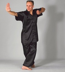 Moderner Kung Fu Anzug schwarz