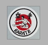 Stickabzeichen Karate weiß-rot