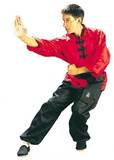 Kung Fu Anzug rot-schwarz