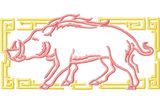 Stickmotiv Jahr des Schweins / Year of the Boar/Pig EMB-NW945, chinesische / japanische Tierkreiszeichen