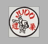 Stickabzeichen Judo weiß-rot