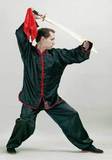 Kung Fu Anzug schwarz-rot