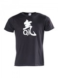 T-Shirt mit Qi Bedruckung, schwarz