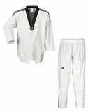 Taekwondo Anzug Adi Club 3 Stripes schwarzes Revers