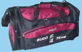 Nylon-Sporttasche, schwarz-rot Aufdruck  Budo-TEAM