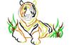 Embroidery motif of large Tiger / LG. Tiger DAC-WL0508 bestickung bestickungsservice textilbestickung stickservice individuelle motivbestickung stickdesign stickmotiv divers tiger löwe panther raubkatze tiere wildtiere leopard