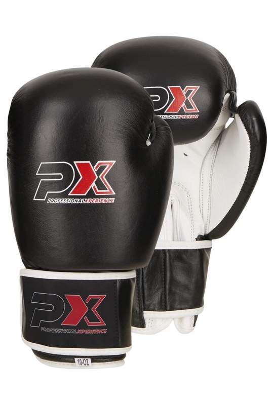 PX Boxhandschuhe schwarz-weiß, Leder