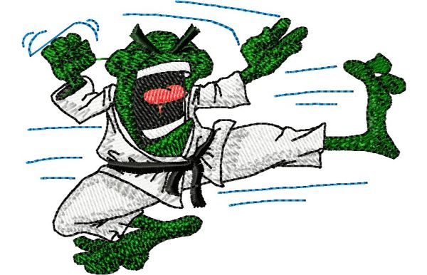 Stickmotiv Martial Arts Frosch / Karate Frog - EMB-CJ541