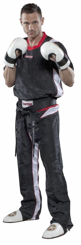 Kickboxuniform TopTen PQ-Mesh, schwarz/weiß