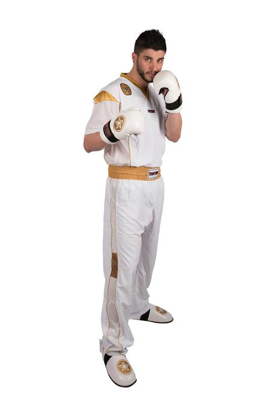 Kickboxuniform TopTen Star Edition, Weiß-Gold
