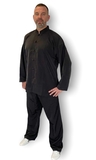 Eigenmarke  Tai Chi Anzug Kunstseide, schwarz