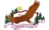 Budoten  Stickmotiv Adler mit Spruchband / Eagle W/ Crest DAC-WL1701