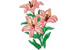 Budoten  Stickmotiv Asiatische Lilien / Asian Lilies - EMB-FM654