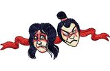 Stickmotiv Kabuki Masken / Kabuki Faces - EMB-FA423