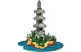 Stickmotiv Pagode / Pagoda - EMB-FL585