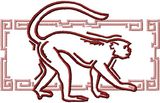 Stickmotiv Jahr des Affen / Year of the Monkey EMB-NW942, chinesische / japanische Tierkreiszeichen