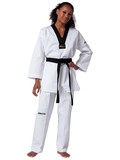 Taekwondo-Anzug Victory - Wettkampfanzug aus angenehm weichen und leichtem Stoff mit schwarzem Revers