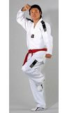 Taekwondo-Anzug Godanja weißes Revers - KWON Formen-Dobok in aktualisiertem Design