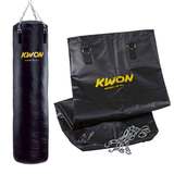 KWON Trainingssack Standard 150 - Sandsack aus schwarzem Kunstleder