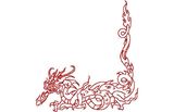 Stickmotiv Asiatischer Drache / Asian Dragon Corner - EMB-NY335