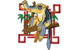Stickmotiv Affe mit Stupsnase / Snub Nosed Monkey - EMB-WM998